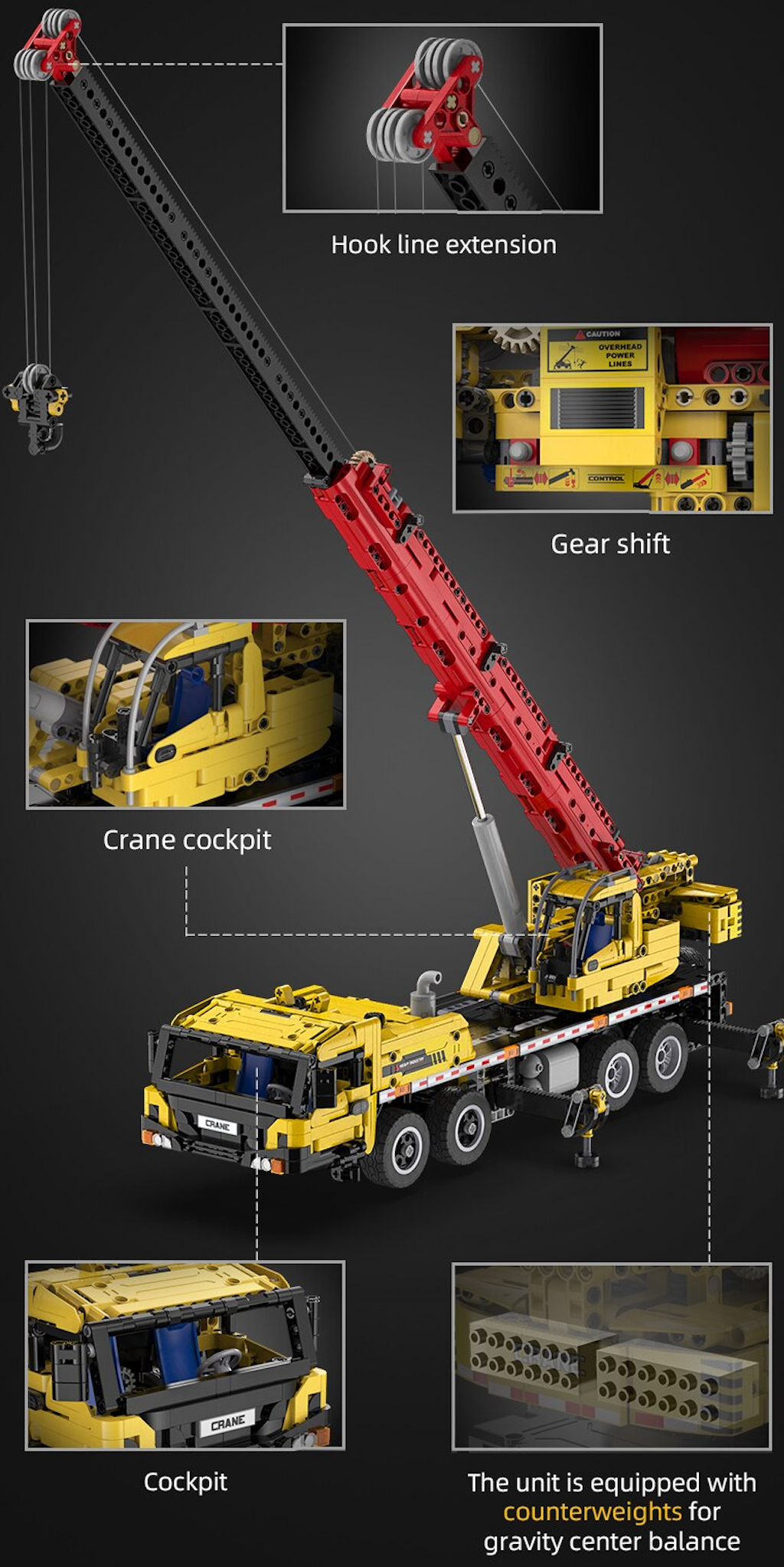 Remote Controlled Crane 1831pcs