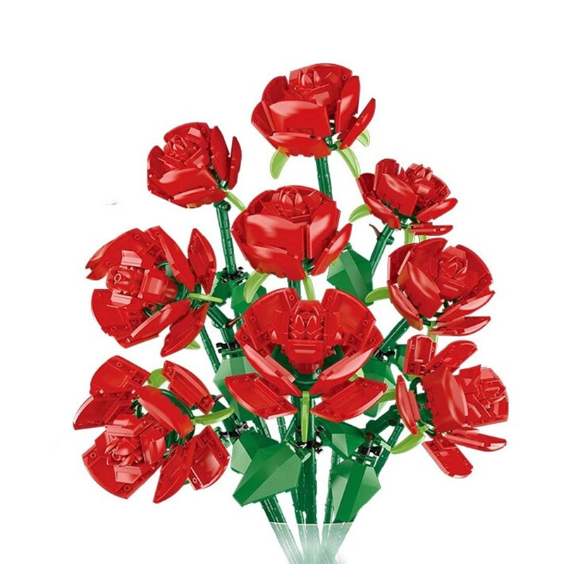 Bouquet of Nine Red Roses 568pcs