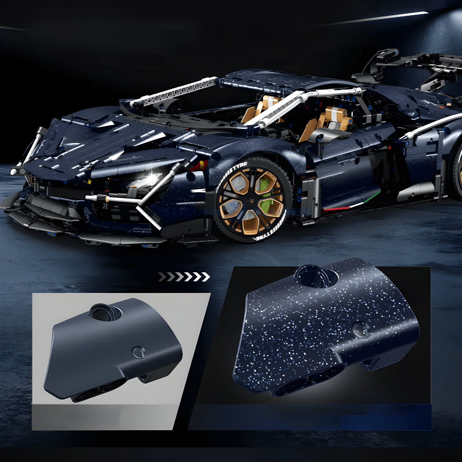 Limited Edition Flake Paint Supercar 4105pcs