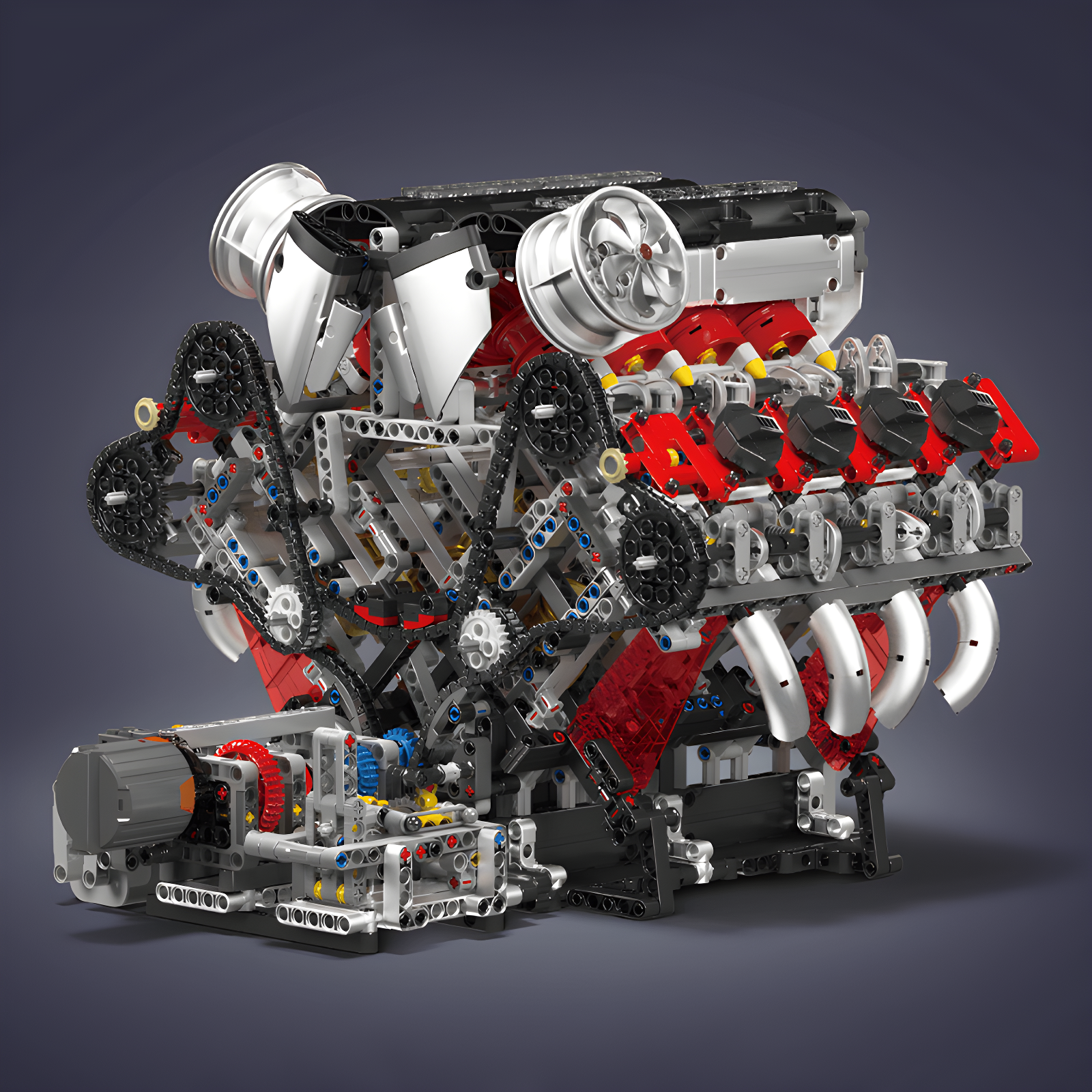 Motorised Italian V8 Engine 2717pcs