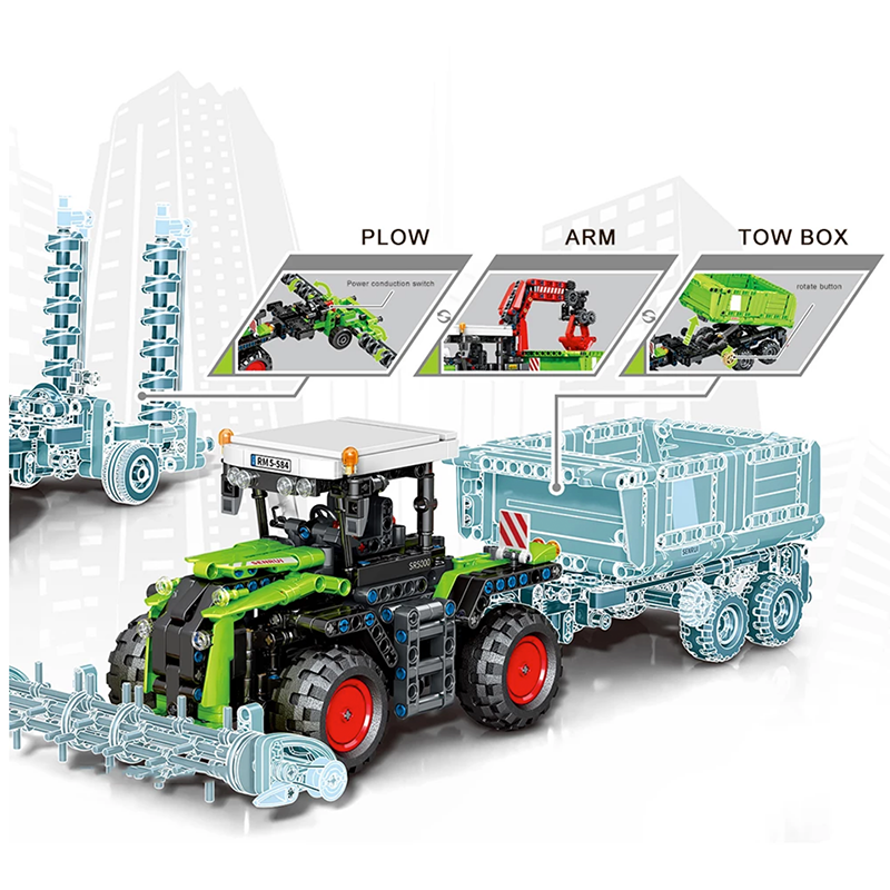 Remote Controlled Harvesting Tractor 1480pcs