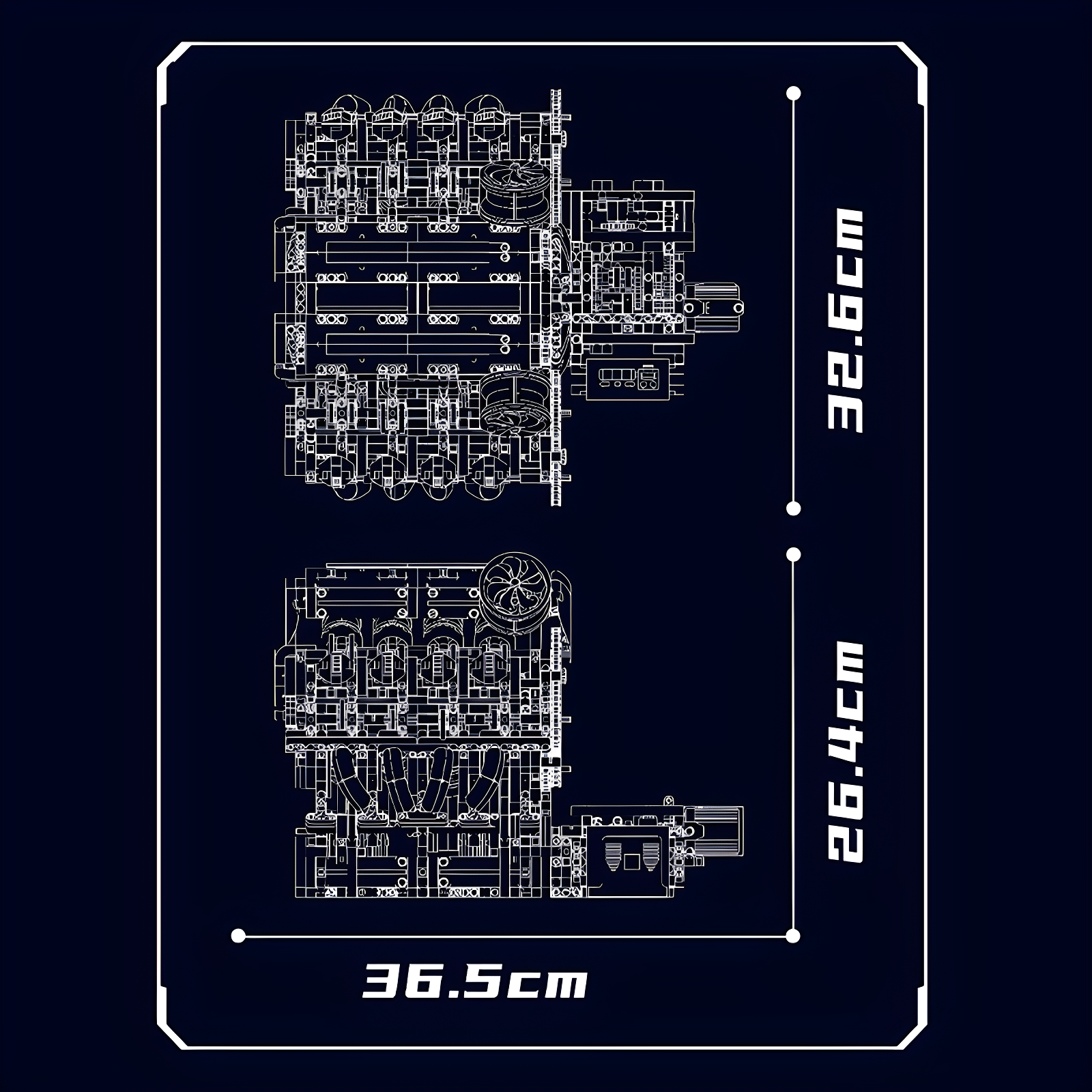 Motorised Italian V8 Engine 2717pcs